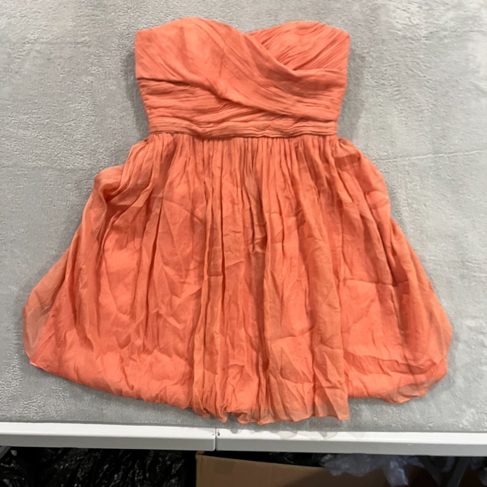 J Crew Dress Petite 6 Silk Chiffon Bright‎ Coral Party Bridesmaid Nadia Wedding